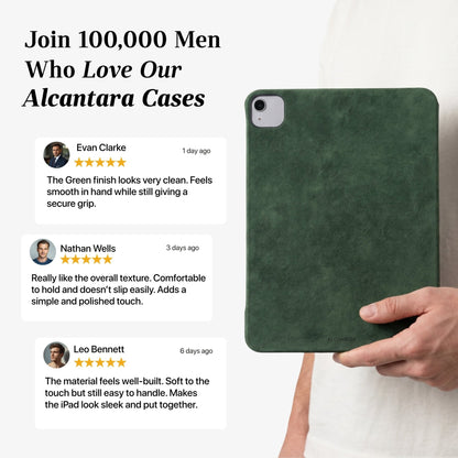 Alcantara iPad Cover - For iPad Air 11 inch (2024/2026) - Midnight Green