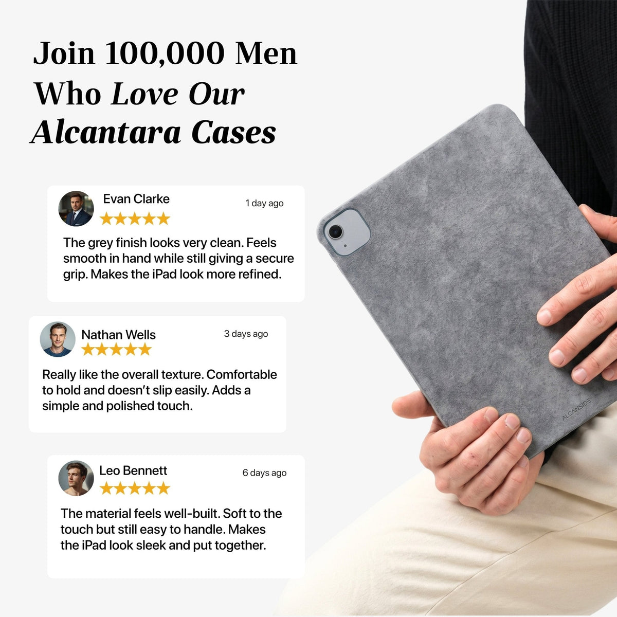 Alcantara iPad Cover - For iPad Air 11 inch (2024/2026) - Nardo Gray