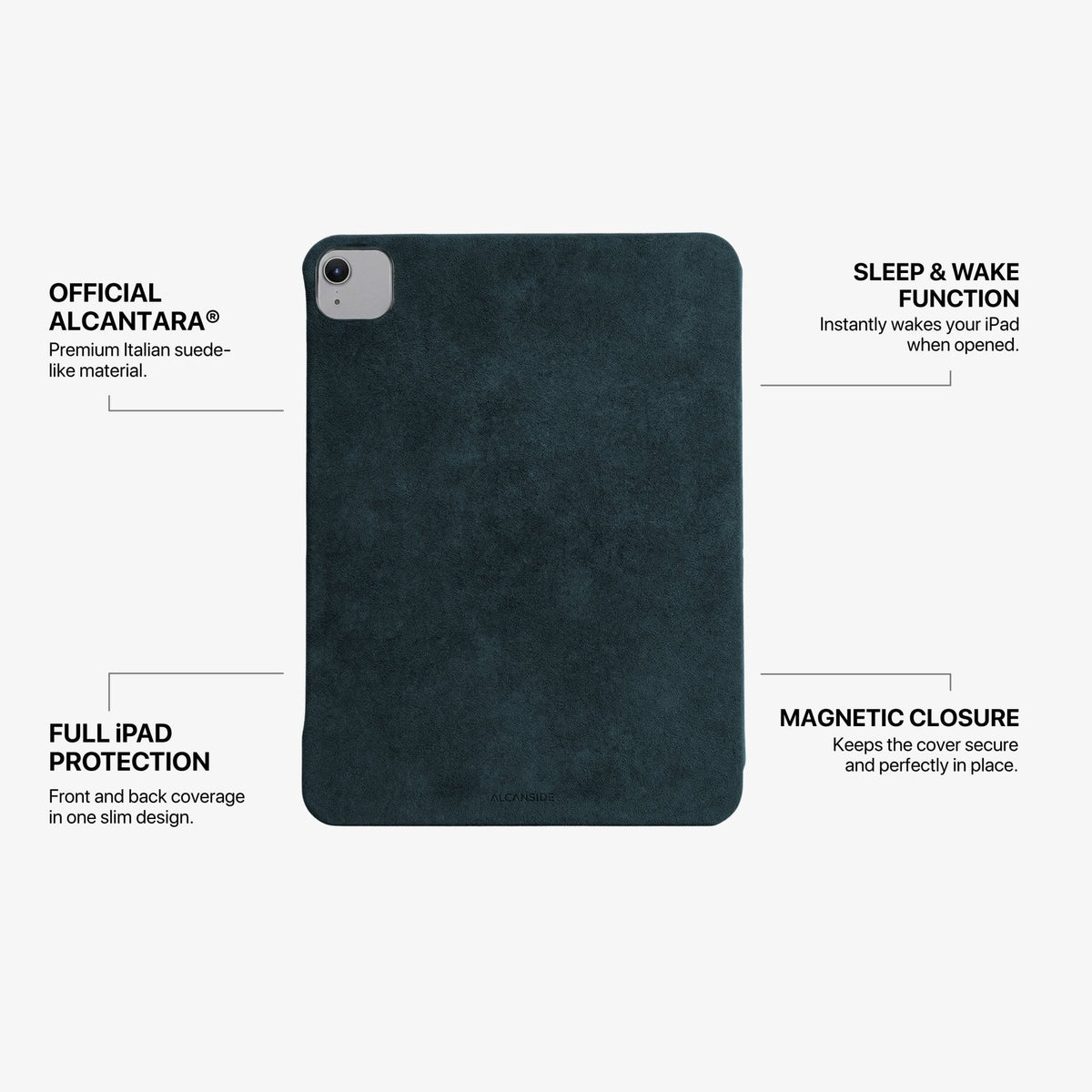 Alcantara iPad Cover - For iPad Air 11 inch (2024/2026) - Navy Blue
