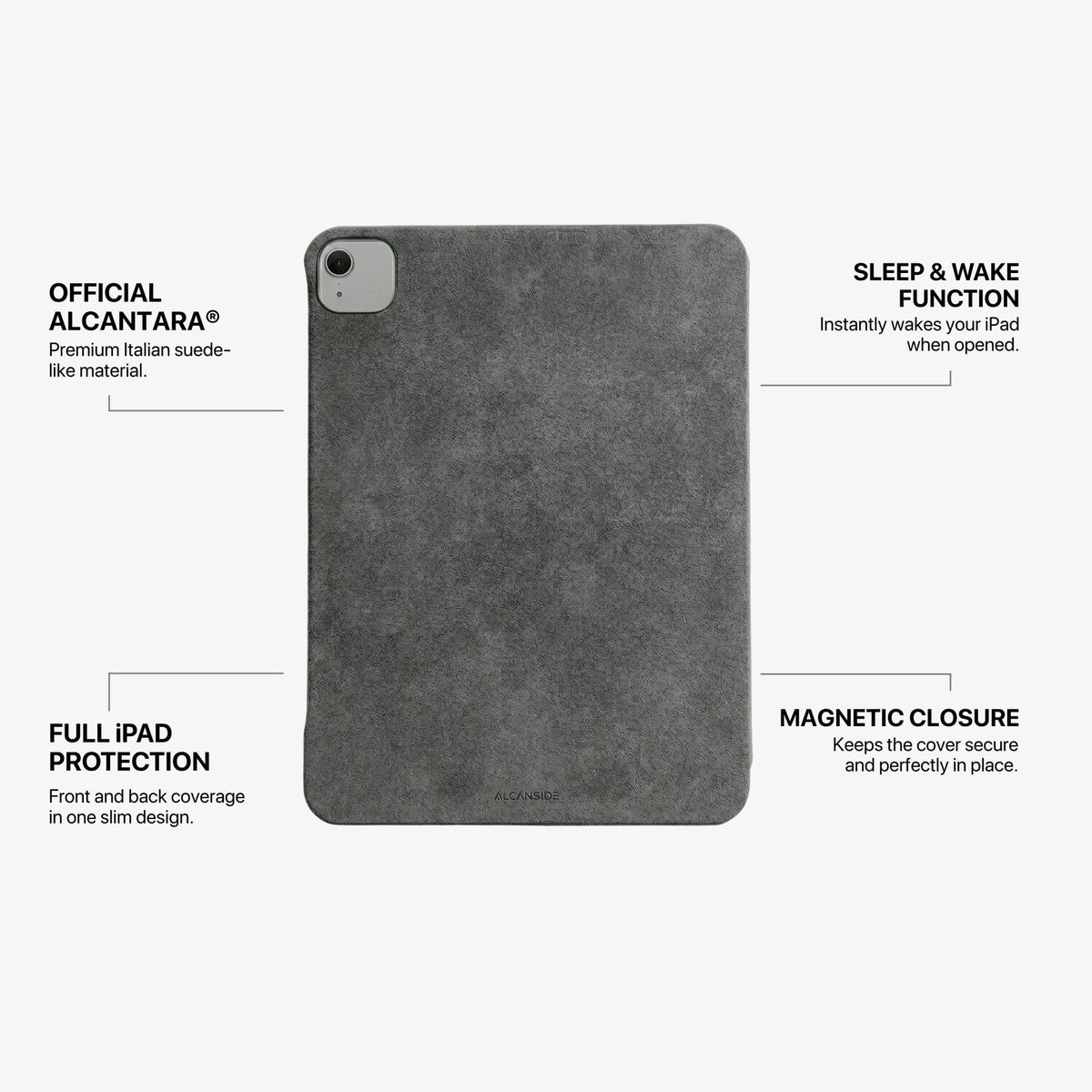 Alcantara iPad Cover - For iPad Air 2026  (13 inch) - Space Grey