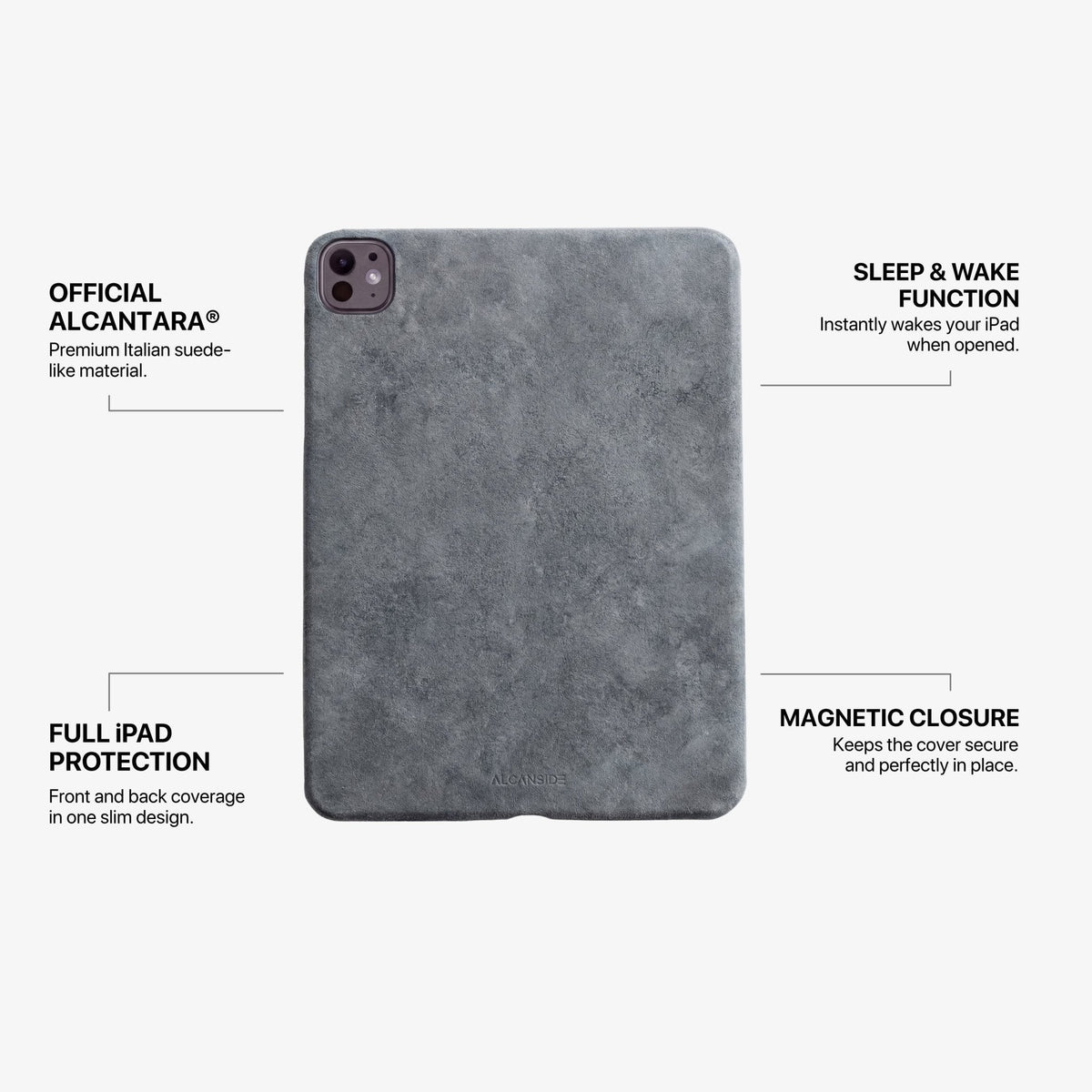 Alcantara iPad Cover - For iPad Pro (11 inch) - Nardo Gray