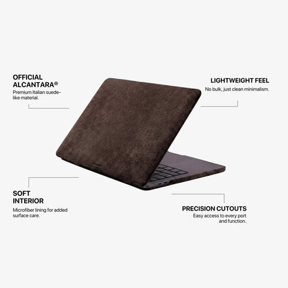 Alcantara MacBook Air Cover - For 13.6 inch (2022 M2 - 2025 M4) - Chocolate Brown