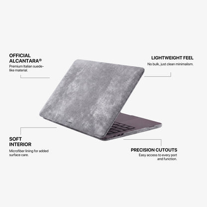 Alcantara MacBook Air Cover - For 13.6 inch (2022 M2 - 2025 M4) - Nardo Gray