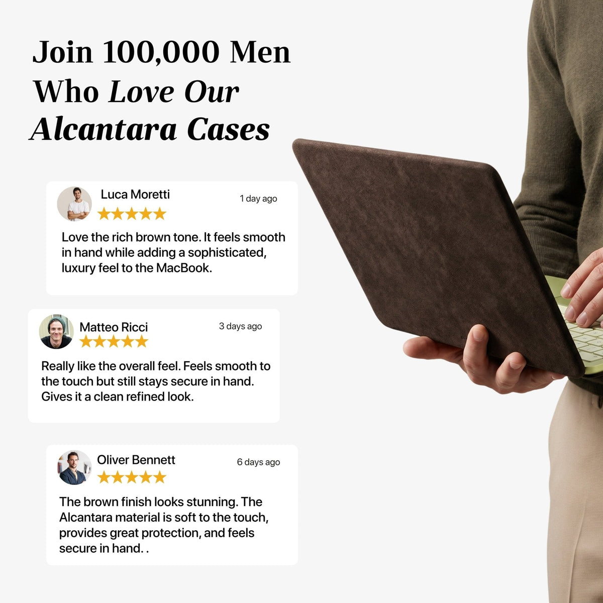 Alcantara MacBook Neo Cover - For 13 inch (2026) - Chocolate Brown