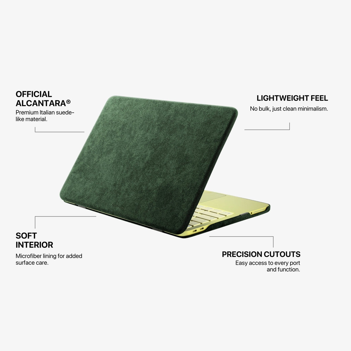 Alcantara MacBook Neo Cover - For 13 inch (2026) - Midnight Green