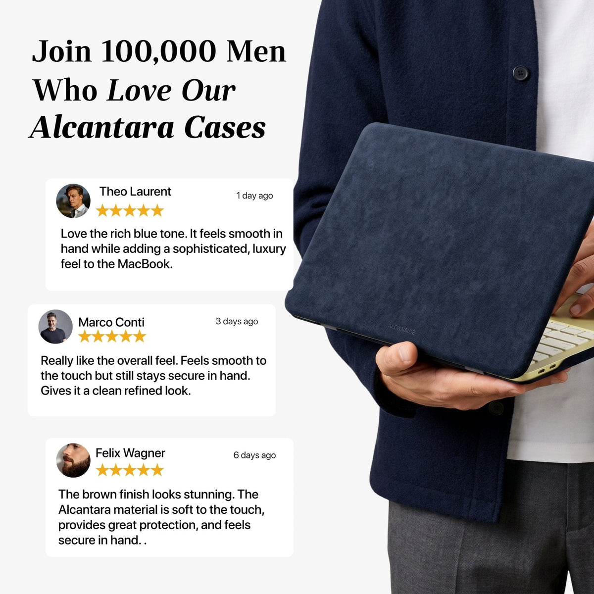 Alcantara MacBook Neo Cover - For 13 inch (2026) - Navy Blue