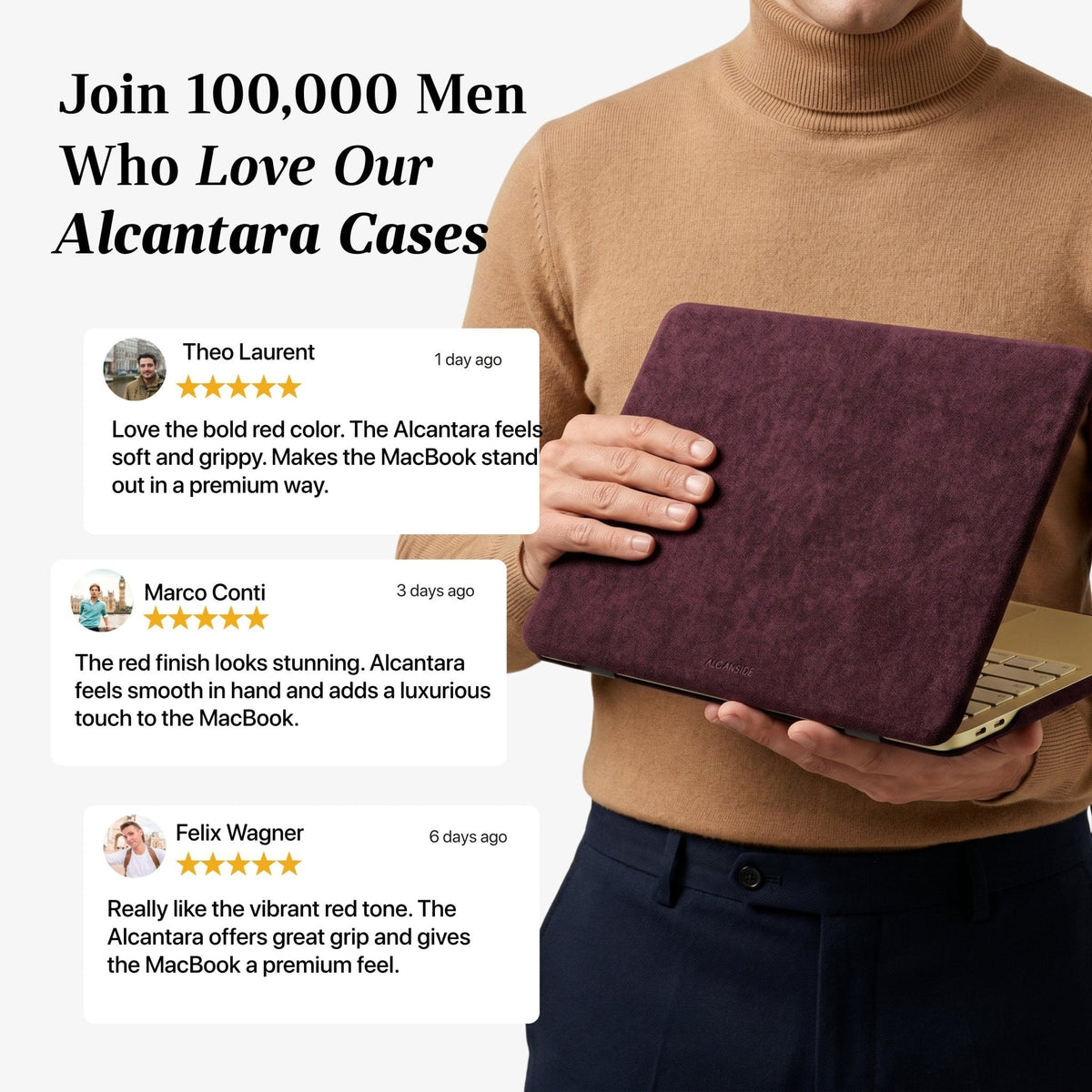 Alcantara MacBook Neo Cover - For 13 inch (2026) - Wine Red