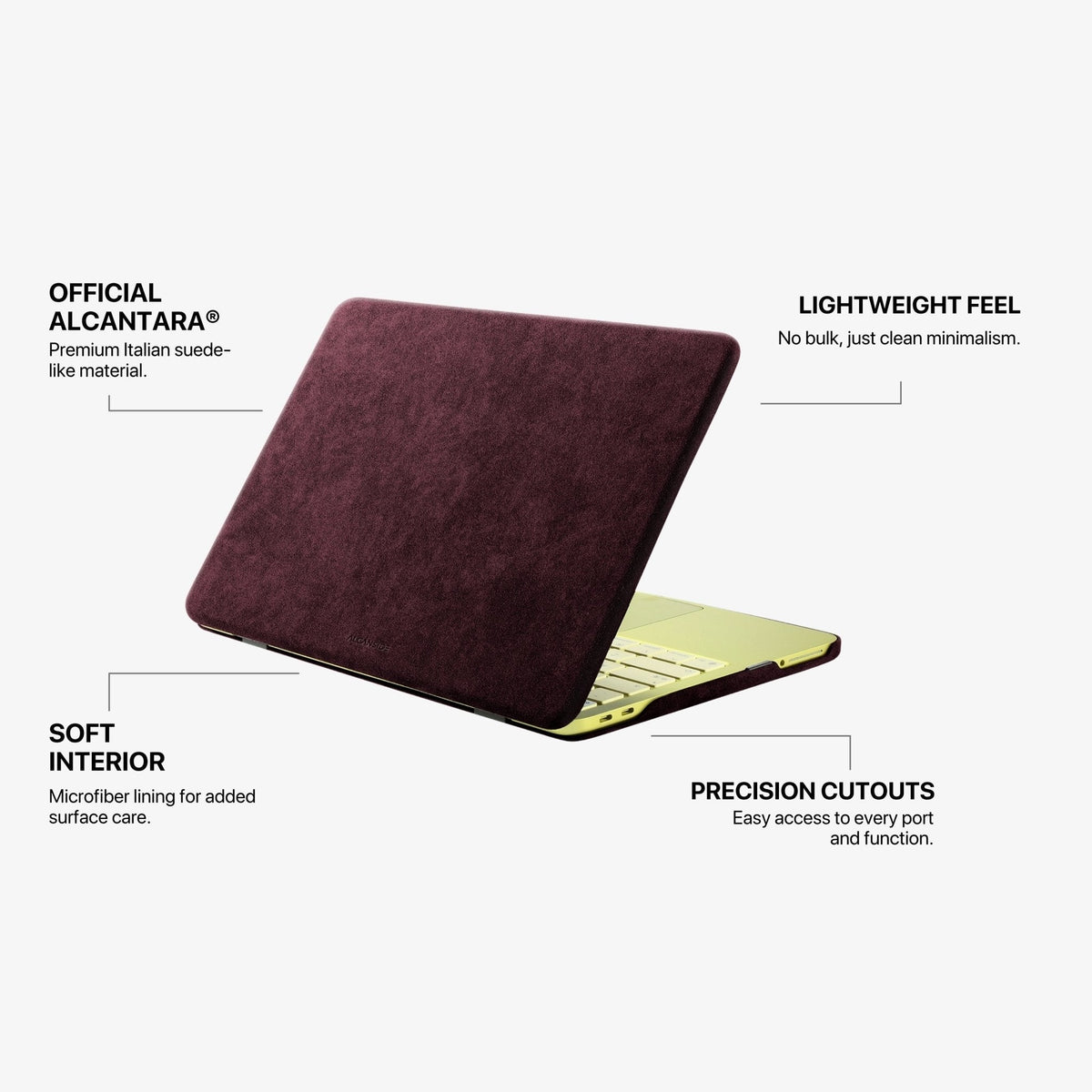 Alcantara MacBook Neo Cover - For 13 inch (2026) - Wine Red