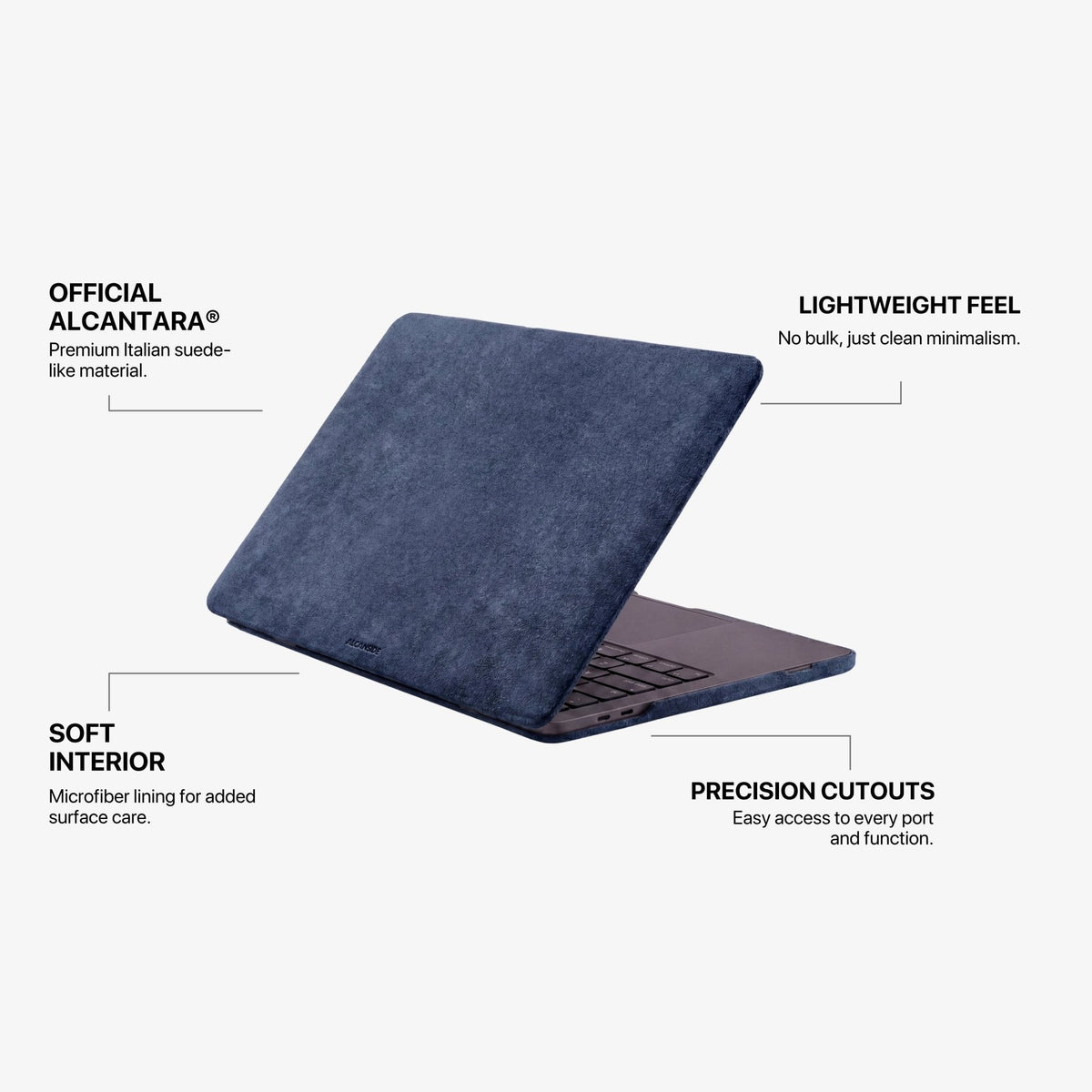 Alcantara MacBook Pro & Pro Max Cover - For 16 inch (2021-2024) - Ocean Blue