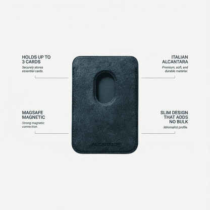 Alcantara MagSafe Wallet - Navy Blue
