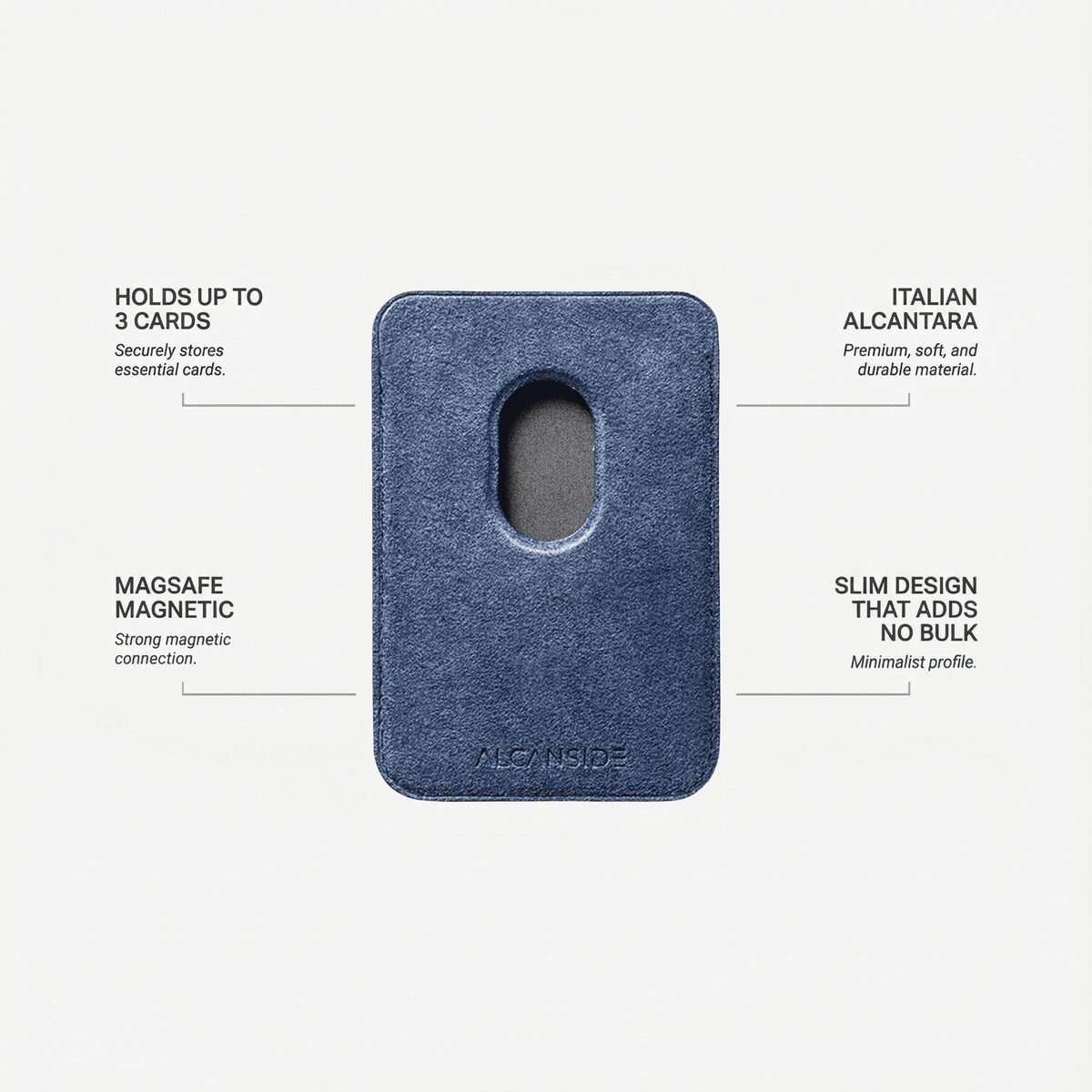 Alcantara MagSafe Wallet - Ocean Blue