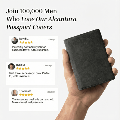 Alcantara Passport Cover - Space Grey