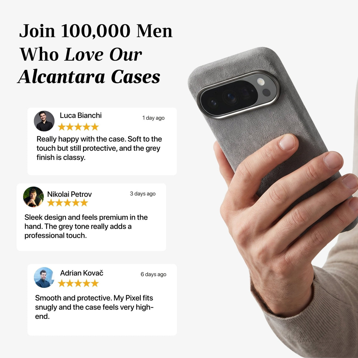 Google Pixel 10 Pro - Alcantara Case - Nardo Gray
