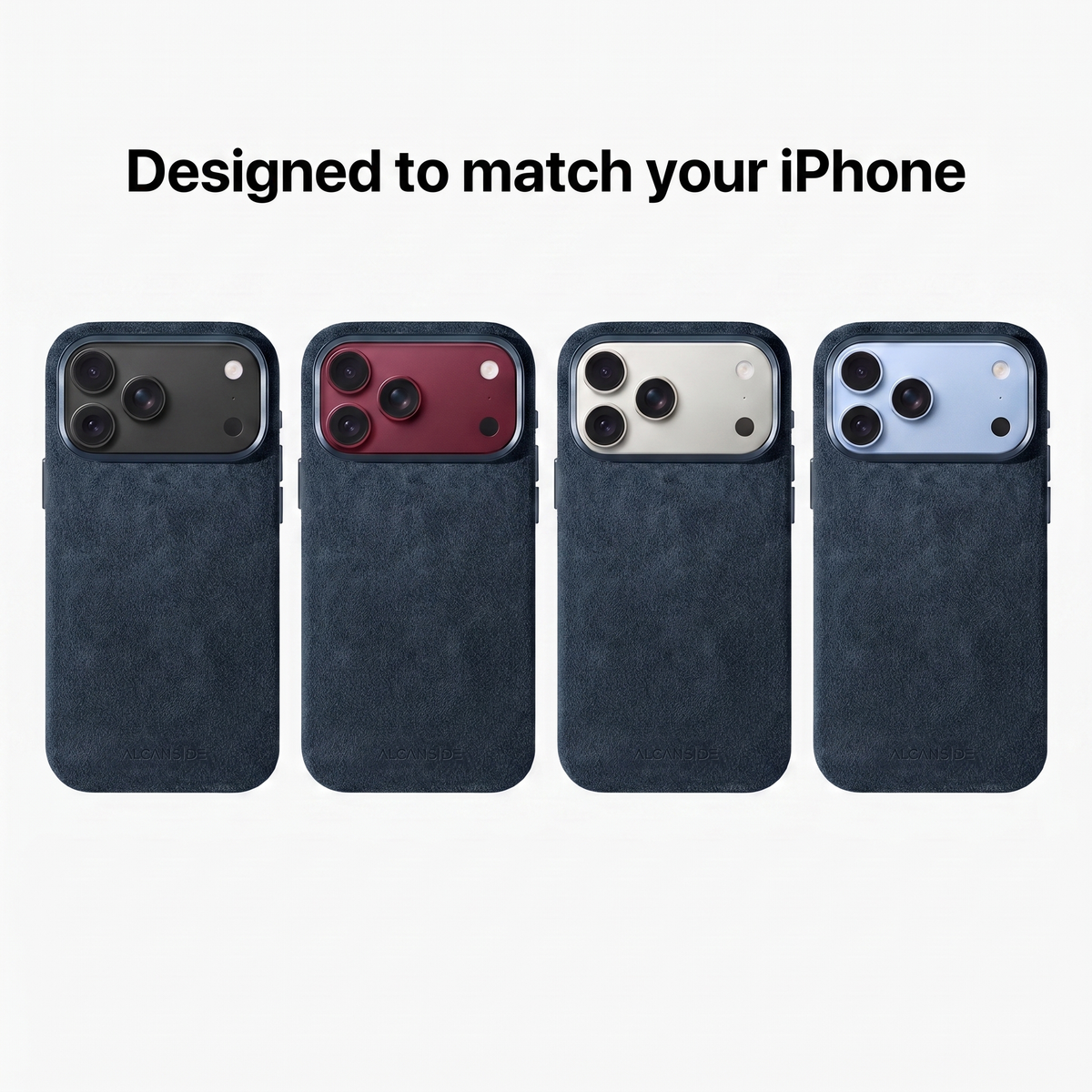 iphone alcantara case - Navy Blue