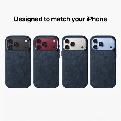 iphone alcantara case - Navy Blue