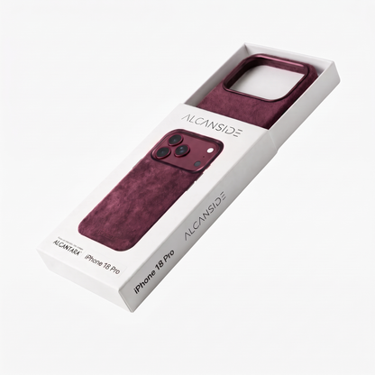 iphone 18 pro alcantara case - Wine Red
