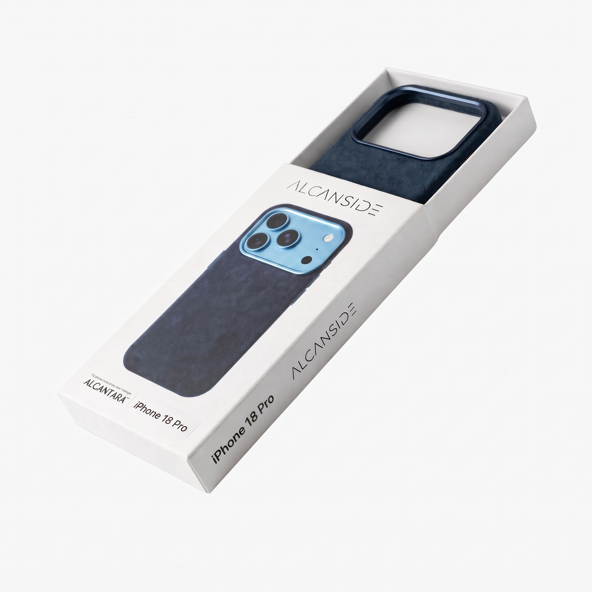 iphone 18 pro max alcantara case - Navy Blue