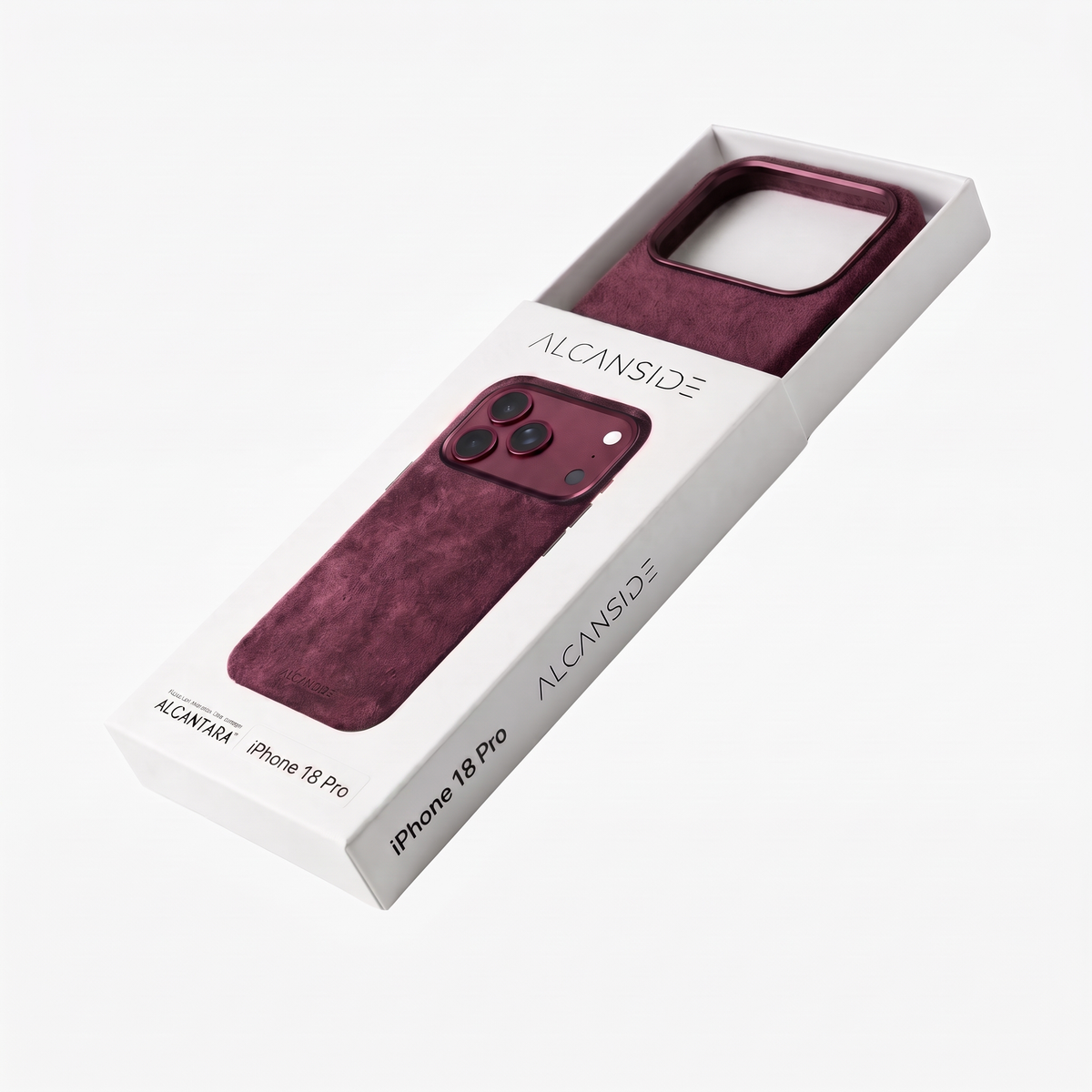 iphone 18 pro max alcantara case - Wine Red