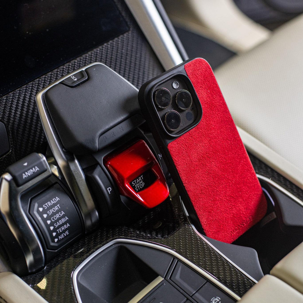 iPhone 14 Plus - Alcantara Back Cover - Red