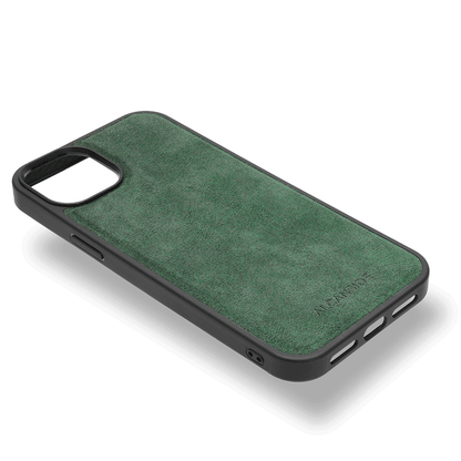 iphone 15 plus alcantara back cover - Midnight Green