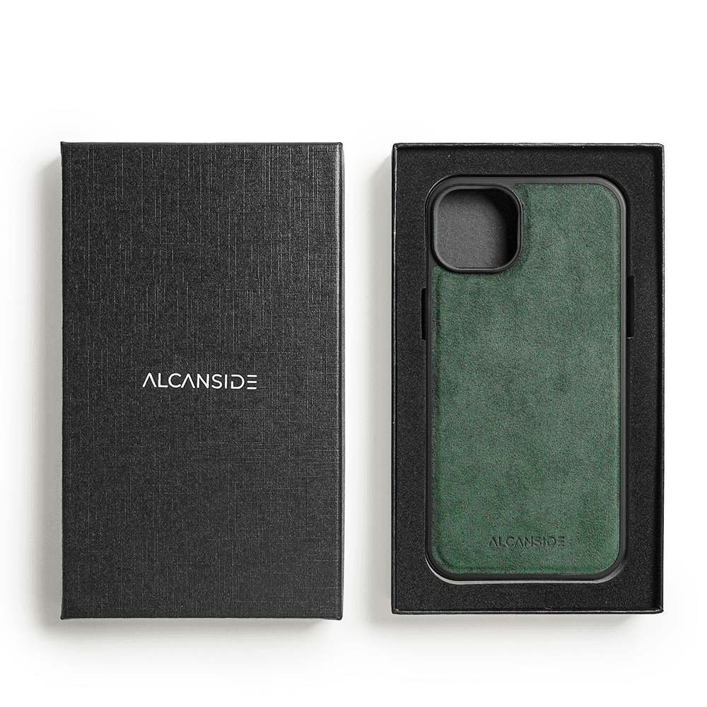 iphone 15 plus alcantara back cover - Midnight Green