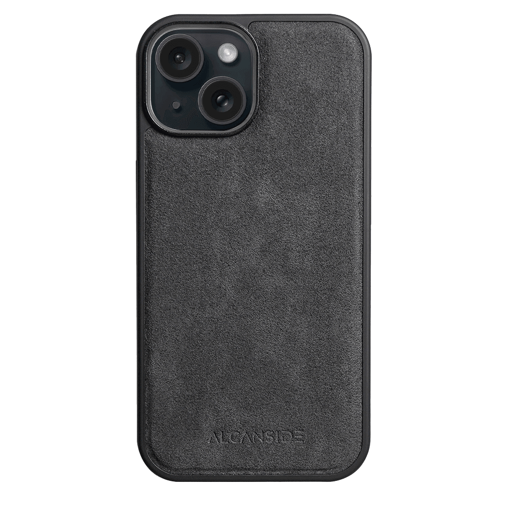 iphone 15 plus alcantara back cover - Space Grey