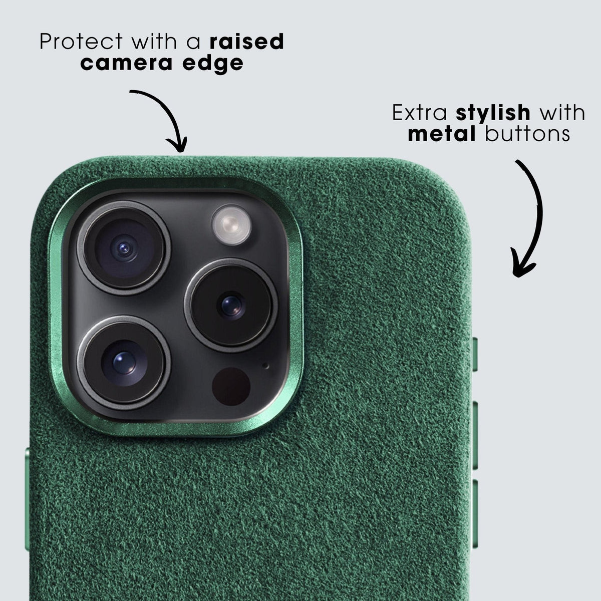 iPhone 15 Plus - Alcantara Case - Midnight Green