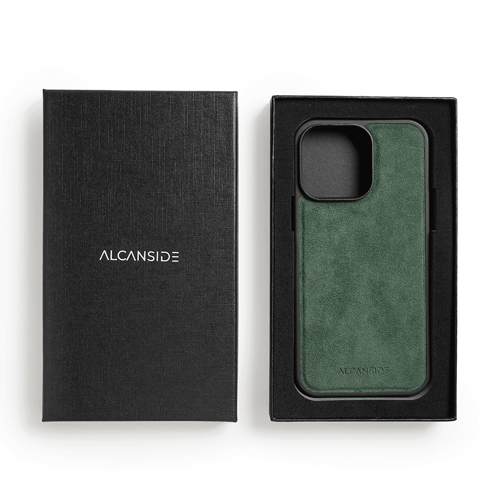 iphone 15 pro max alcantara back cover - Midnight Green