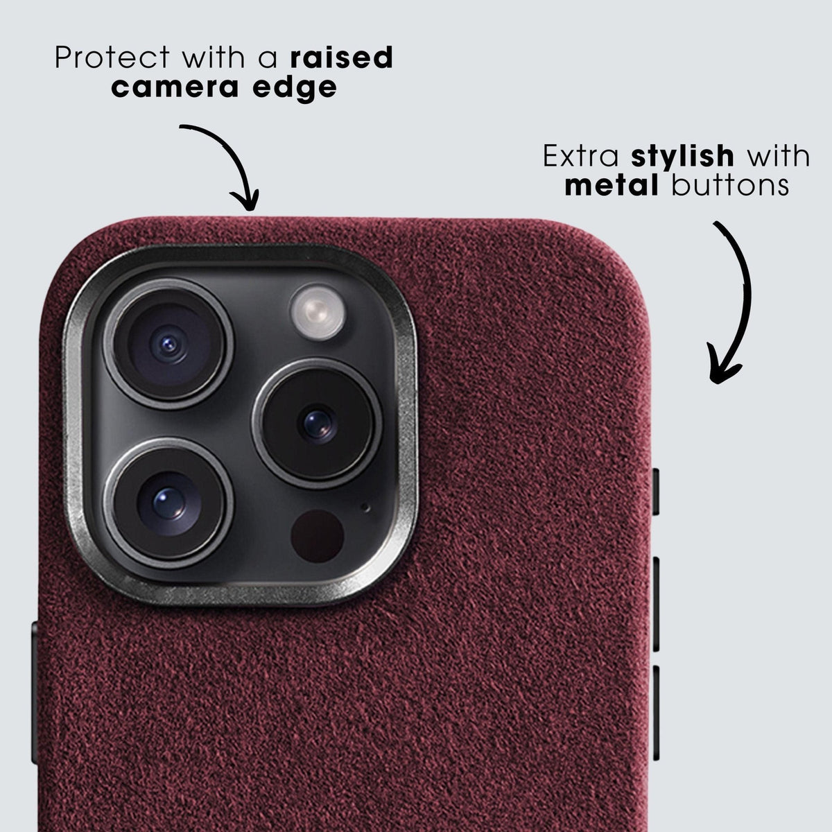 iPhone 15 Pro Max - Alcantara Case - Wine Red