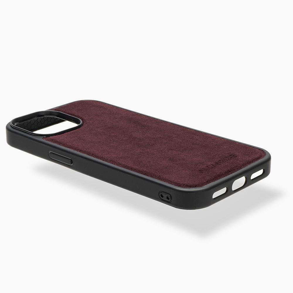 iphone 16 plus alcantara back cover - Wine Red