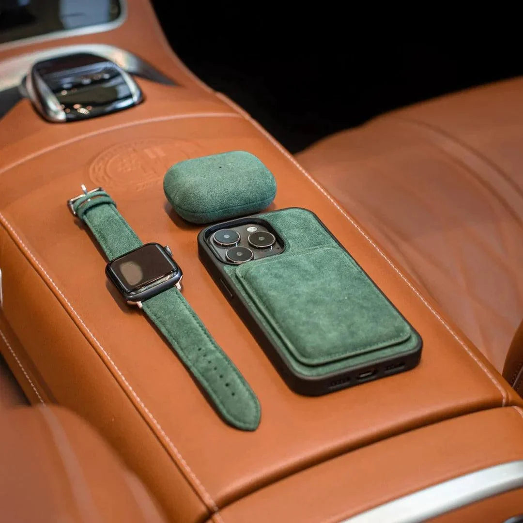 iphone 16 pro alcantara back cover - Midnight Green