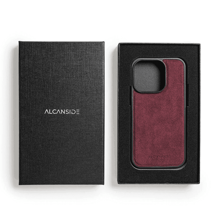 iphone 16 pro max alcantara back cover - Wine Red