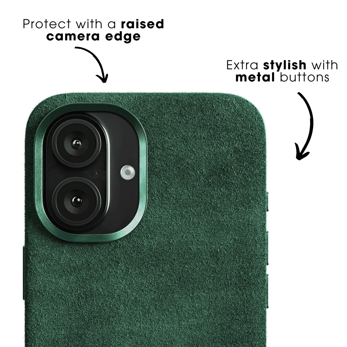iPhone 16 Plus - Alcantara Case - Midnight Green