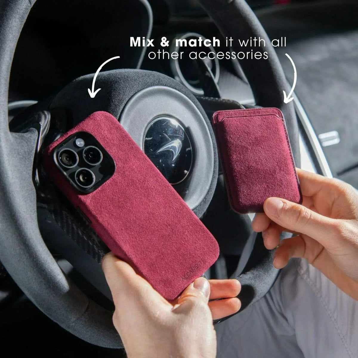 iPhone 16 Plus - Alcantara Case - Wine Red