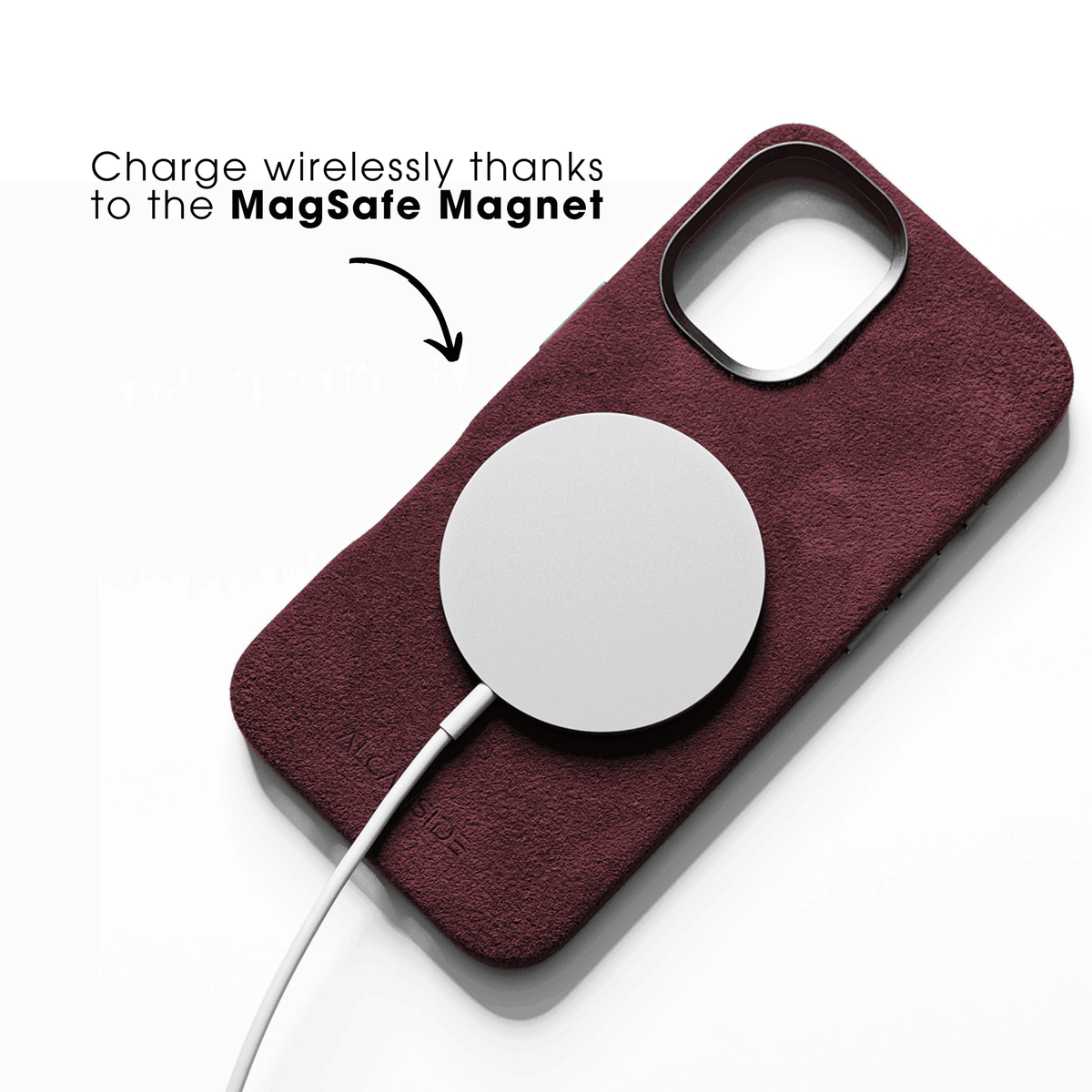 iphone alcantara case - Wine Red