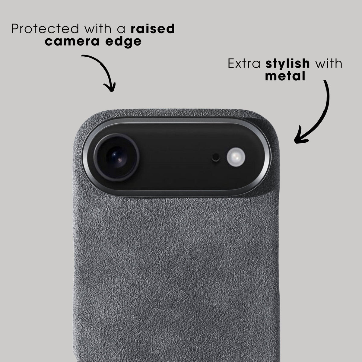 iphone alcantara case - Nardo Gray