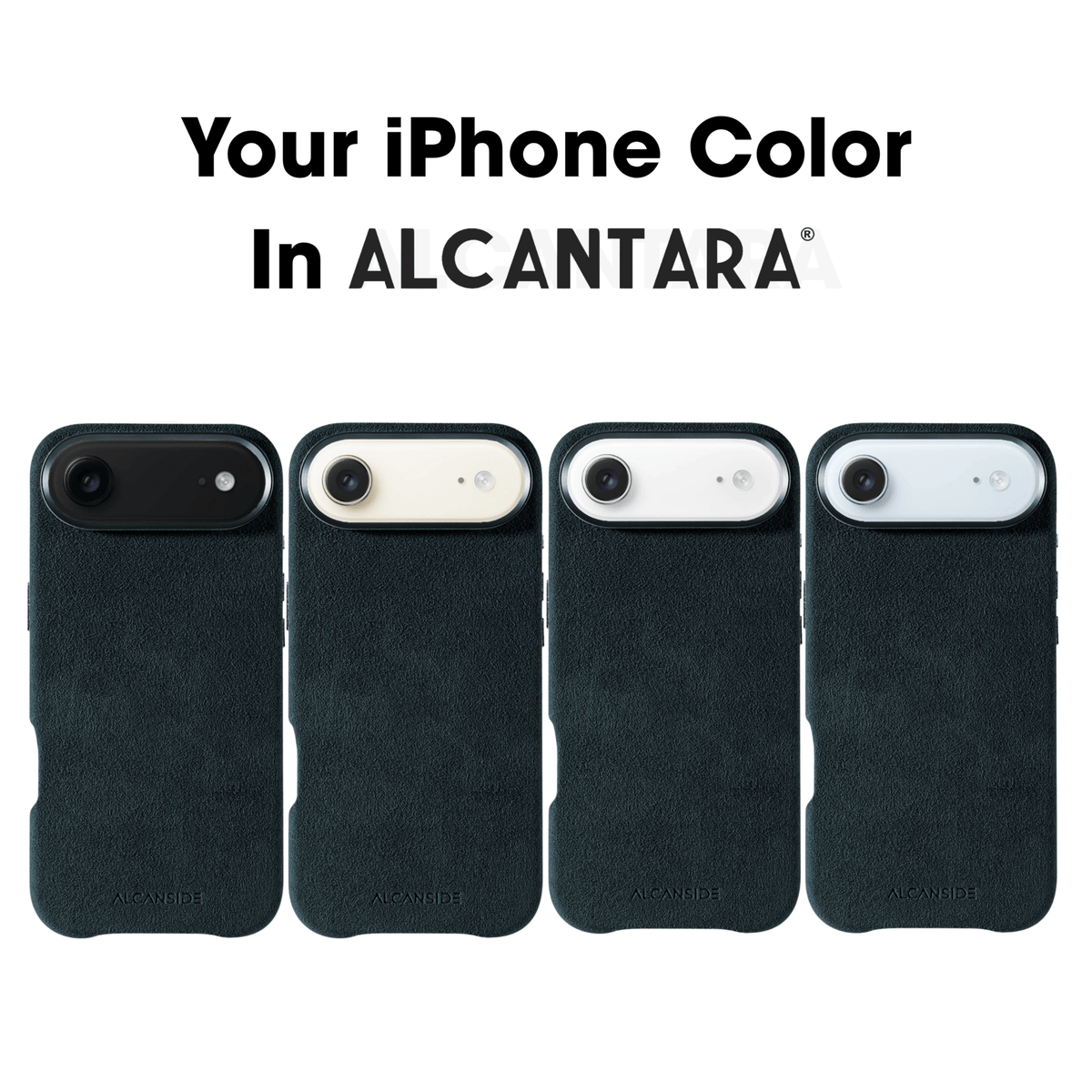 iphone alcantara case - Navy Blue