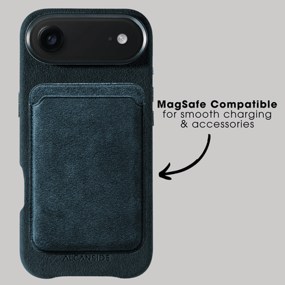 iphone alcantara case - Navy Blue