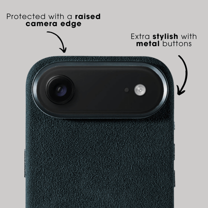 iphone alcantara case - Navy Blue