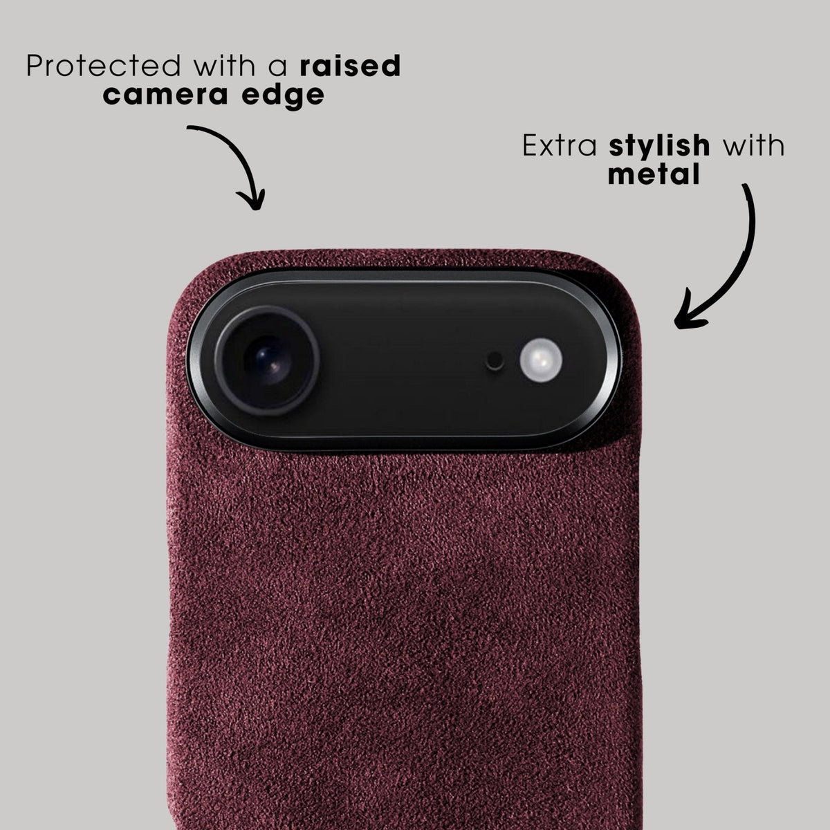 iphone alcantara case - Wine Red
