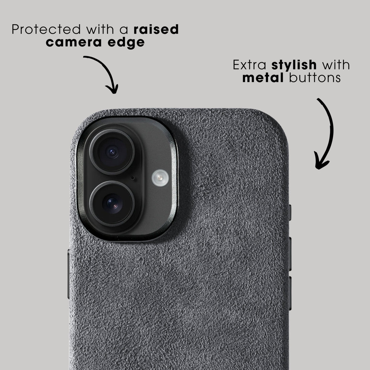 iphone alcantara case - Nardo Gray
