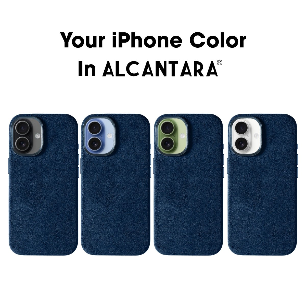 iphone alcantara case - Navy Blue