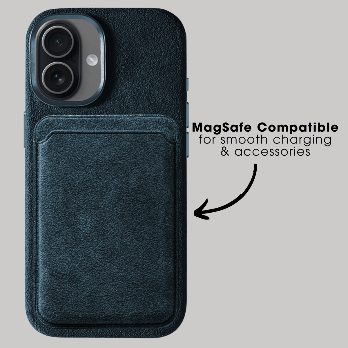 iphone alcantara case - Navy Blue