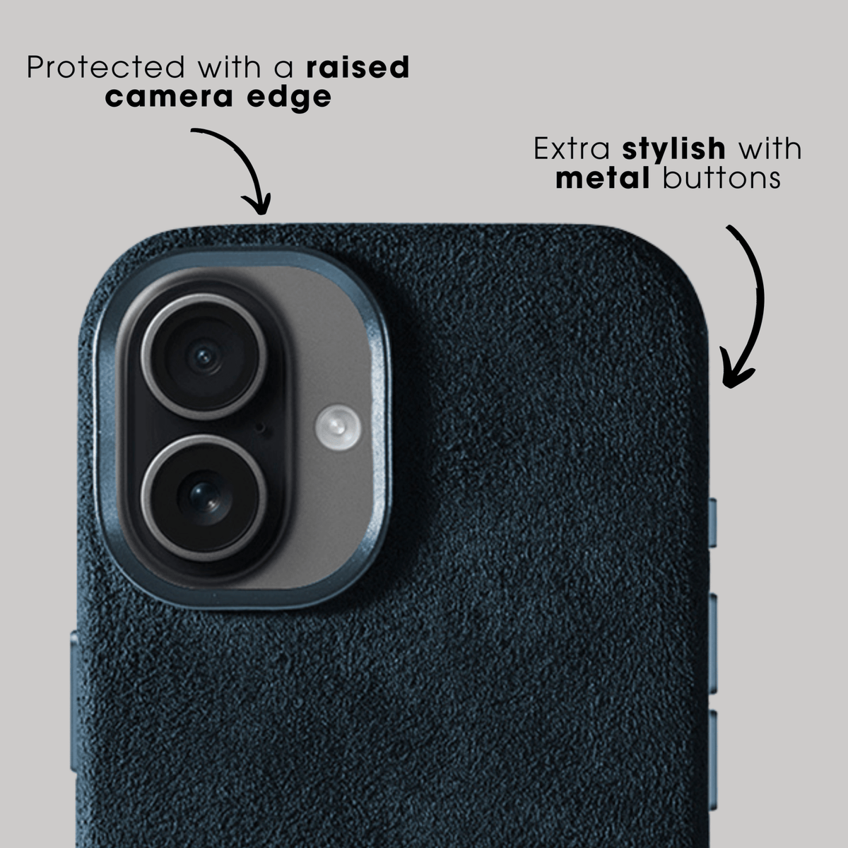 iphone alcantara case - Navy Blue