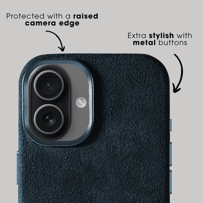 iphone alcantara case - Navy Blue