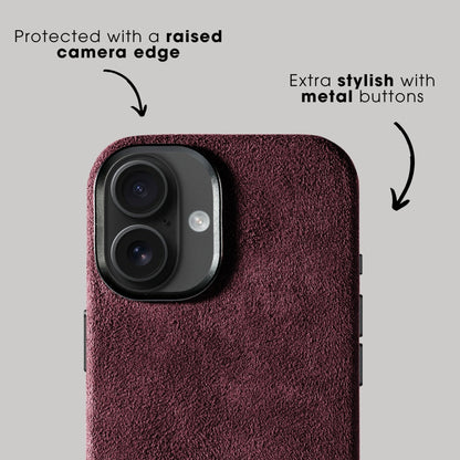 iphone alcantara case - Wine Red