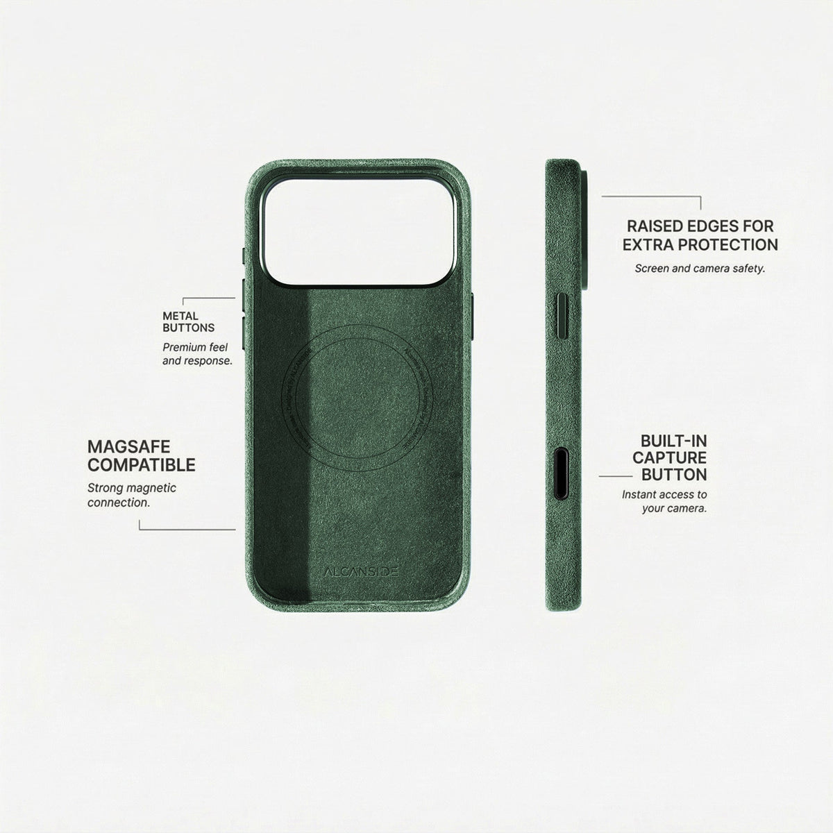iphone alcantara case - Midnight Green