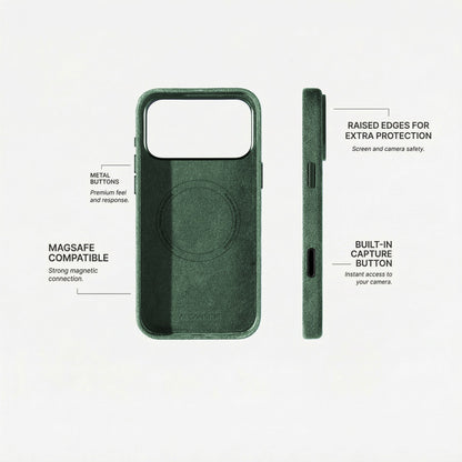 iphone 18 pro max alcantara case - Midnight Green