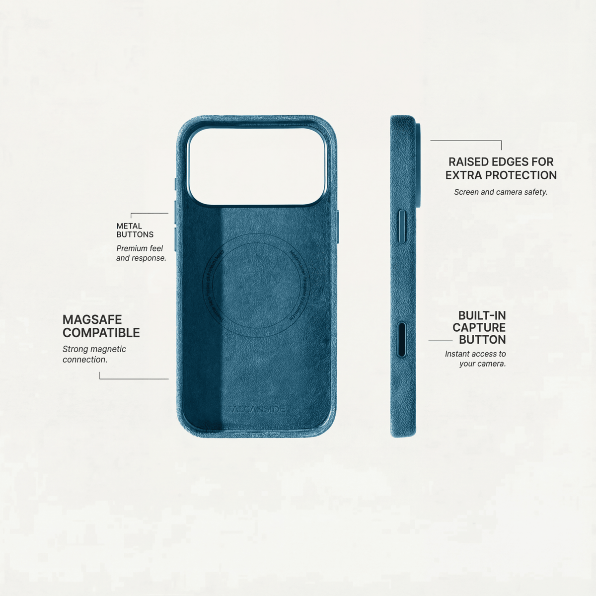 iphone 18 pro max alcantara case - Ocean Blue