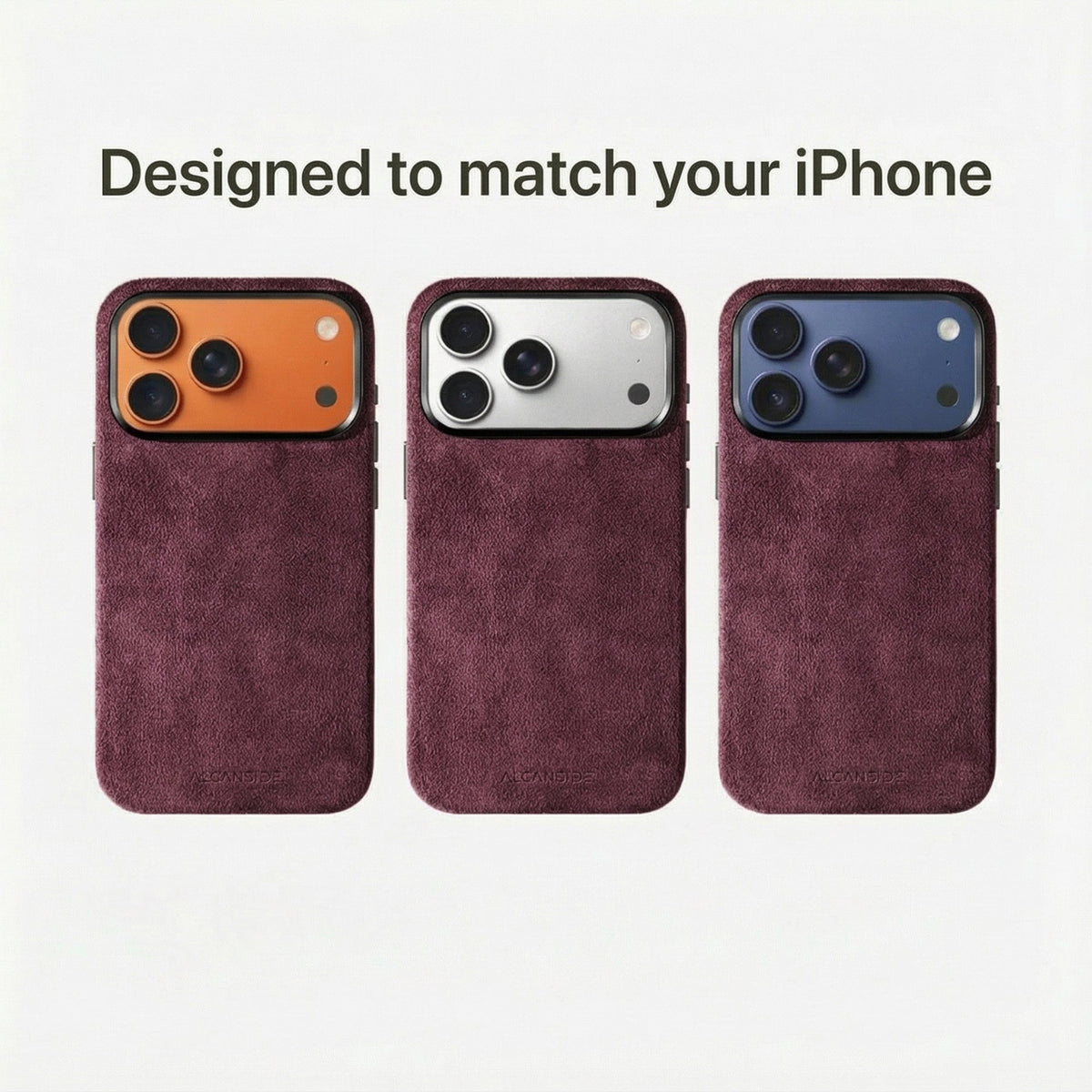 iphone alcantara case - Wine Red